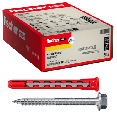 FISCHER HYBRIDPOWER 10 X 90 FUS MULTI-PURPOSE WALL 50PC/BOX 577365